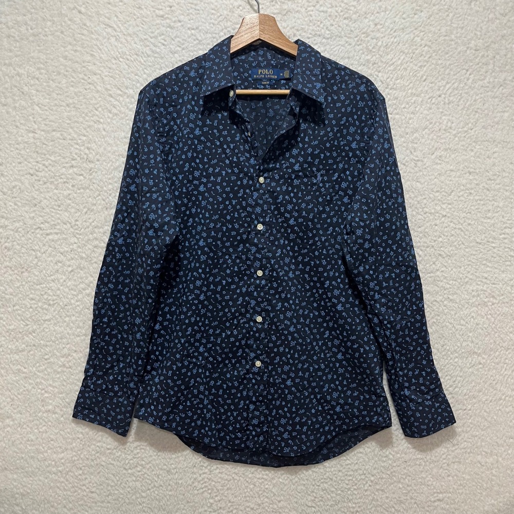 Polo Ralph Lauren Mens Slim Fit Floral Print Button Down Shirt Size Medium‎